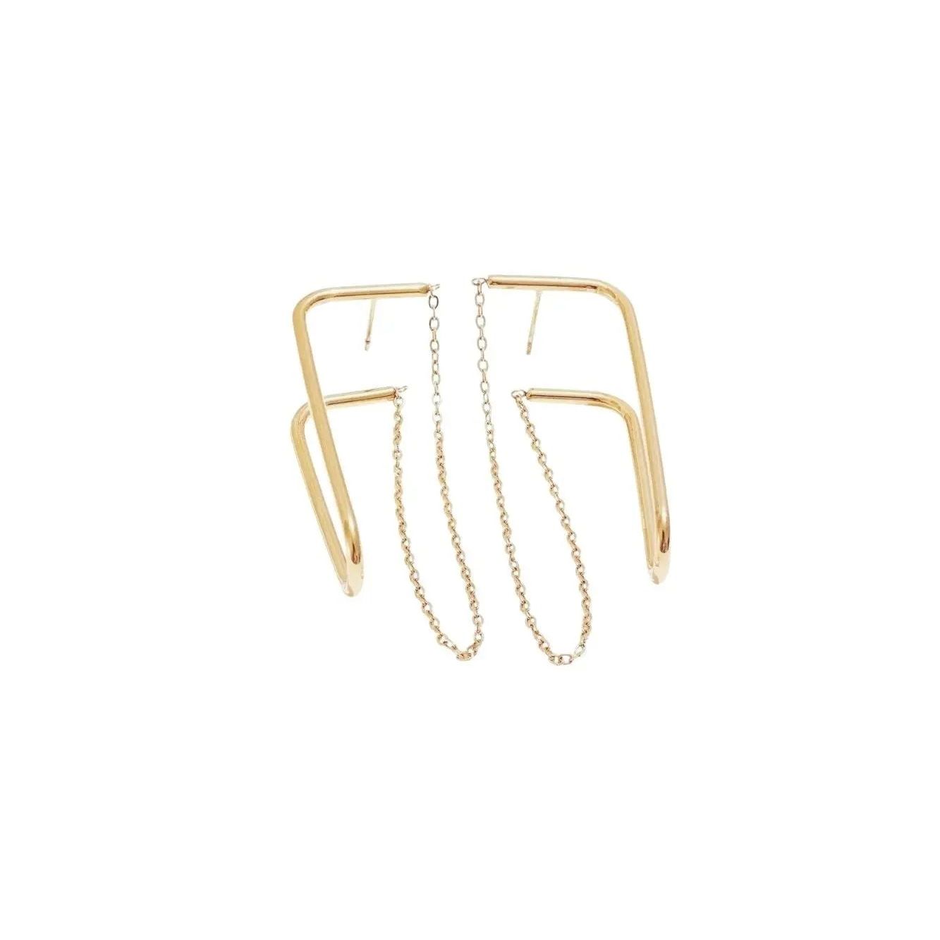Cait Chain Earrings - Gold - Kase Study