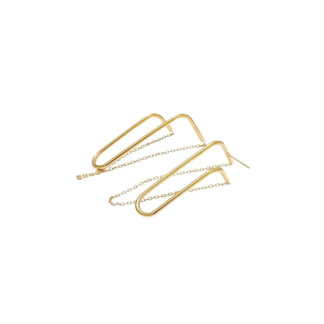 Cait Chain Earrings - Gold - Kase Study