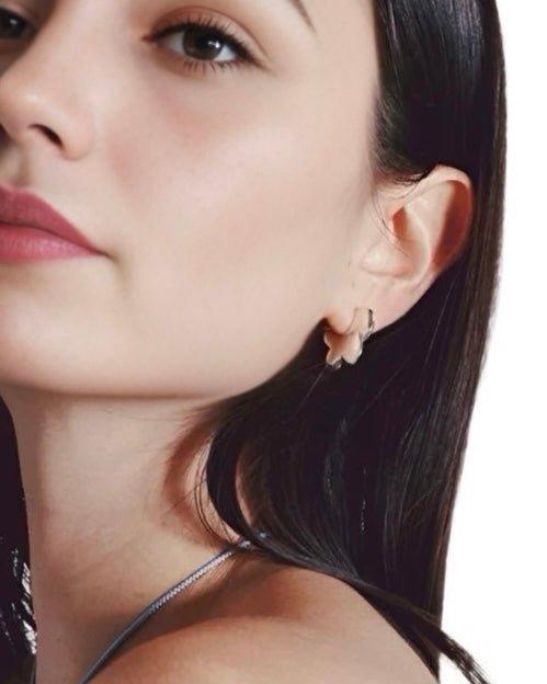 Flora Huggiette Earrings - Silver - Kase Study