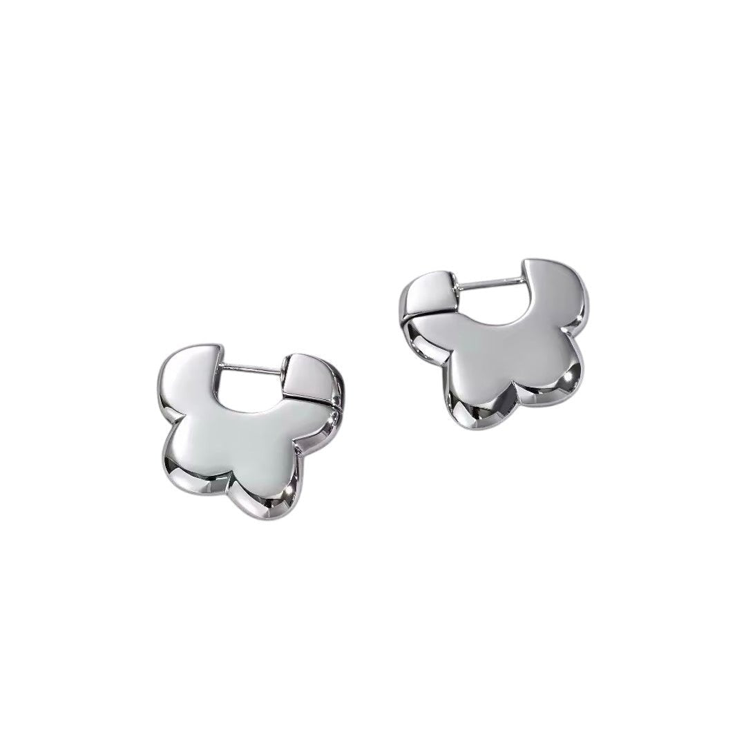Flora Huggiette Earrings - Silver - Kase Study