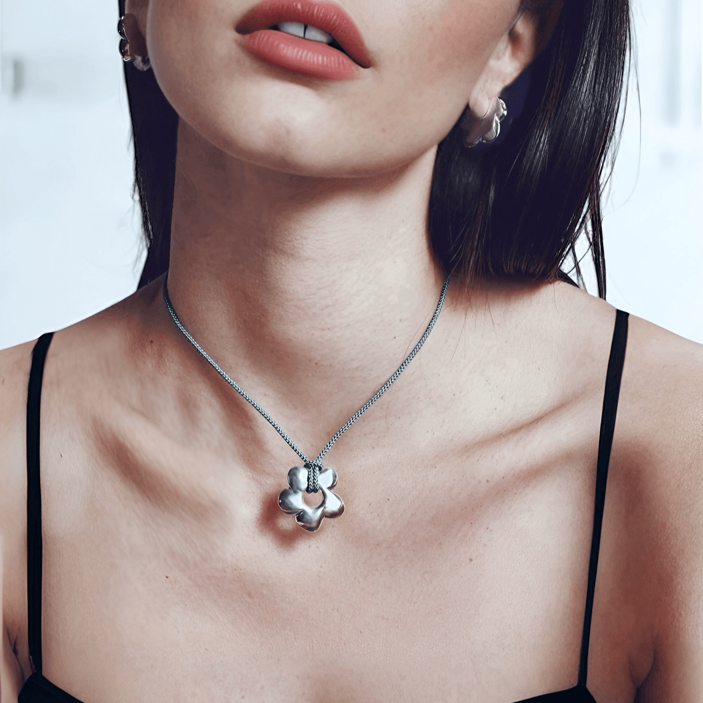 Flora Pendant Necklace - Silver - Kase Study