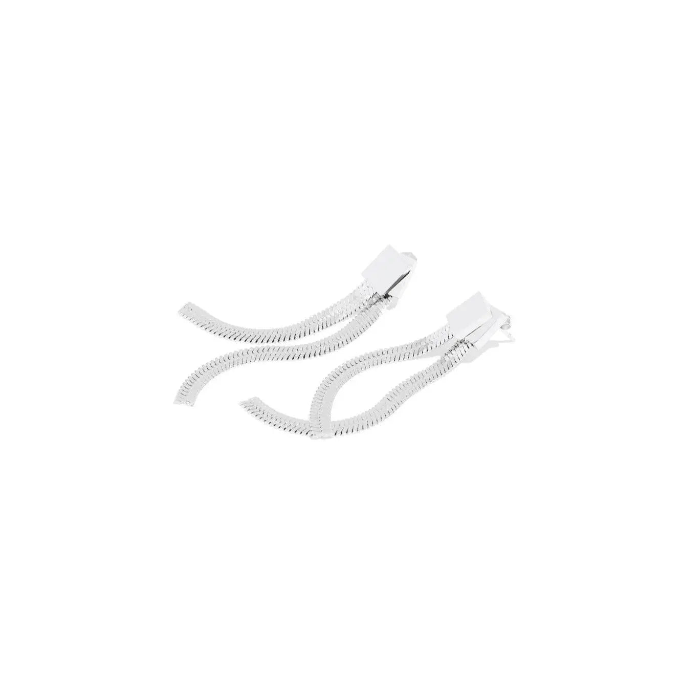 Kelly Chain Jacket Earrings - Silver - Kase Study