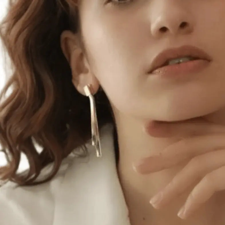 Kelly Chain Jacket Earrings - Silver - Kase Study