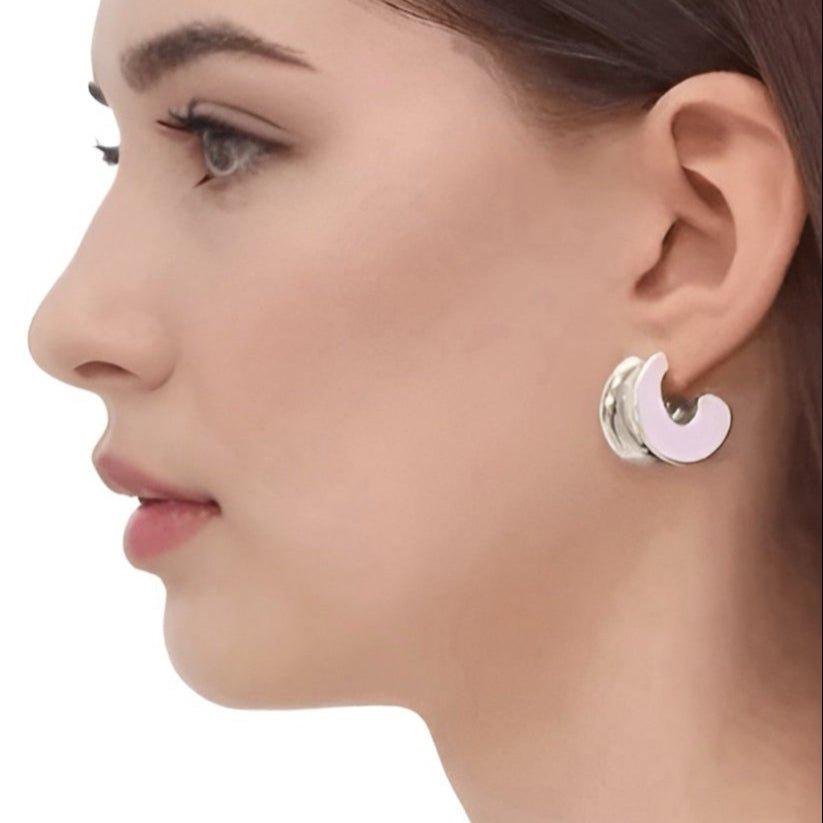 Kristi Enamel Hoop Earrings - Kase Study