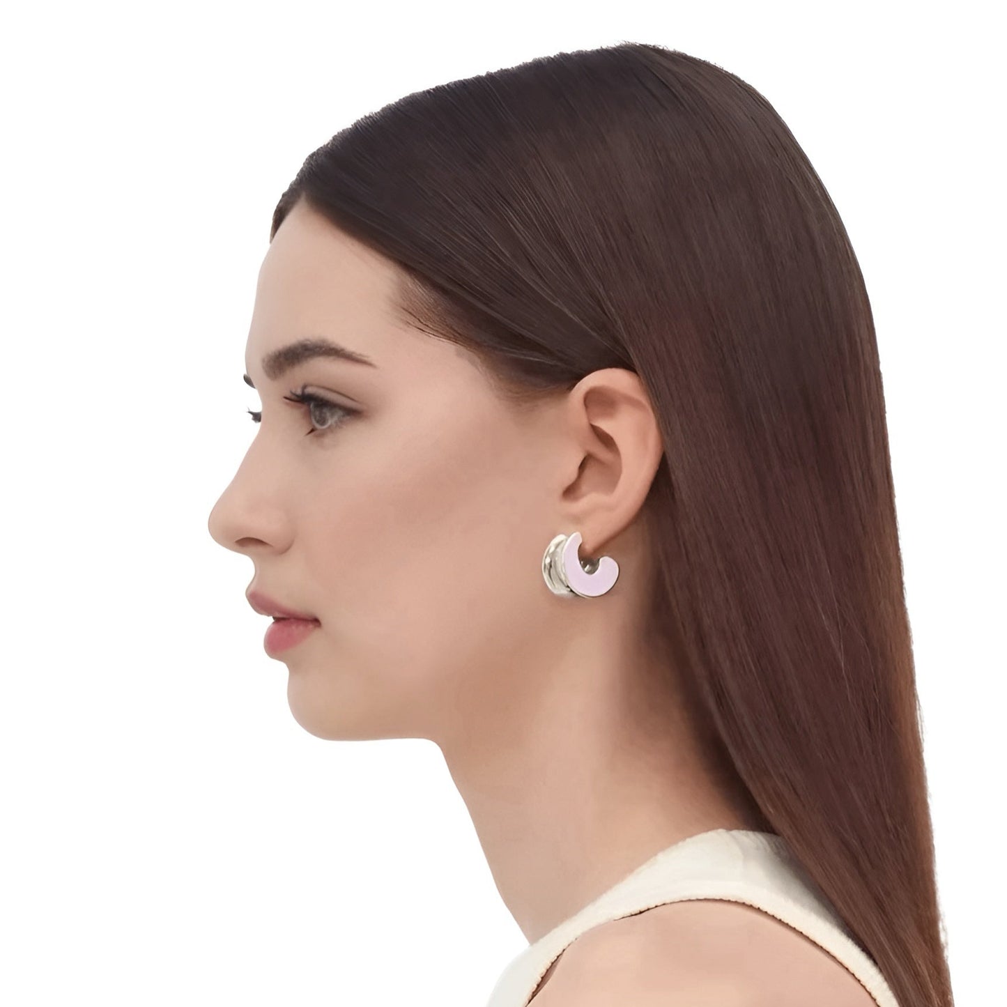 Kristi C-Sided Enamel Earrings