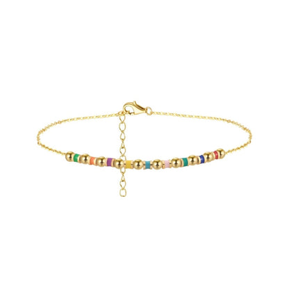 Lola Beaded Chain Anklet - Gold - Kase Study 