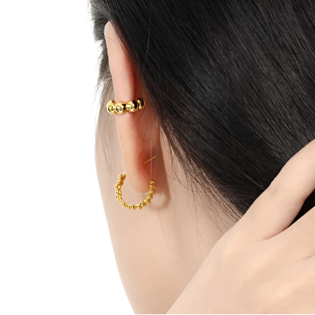 Orb Clip Ear Cuff - Gold - Kase Study 