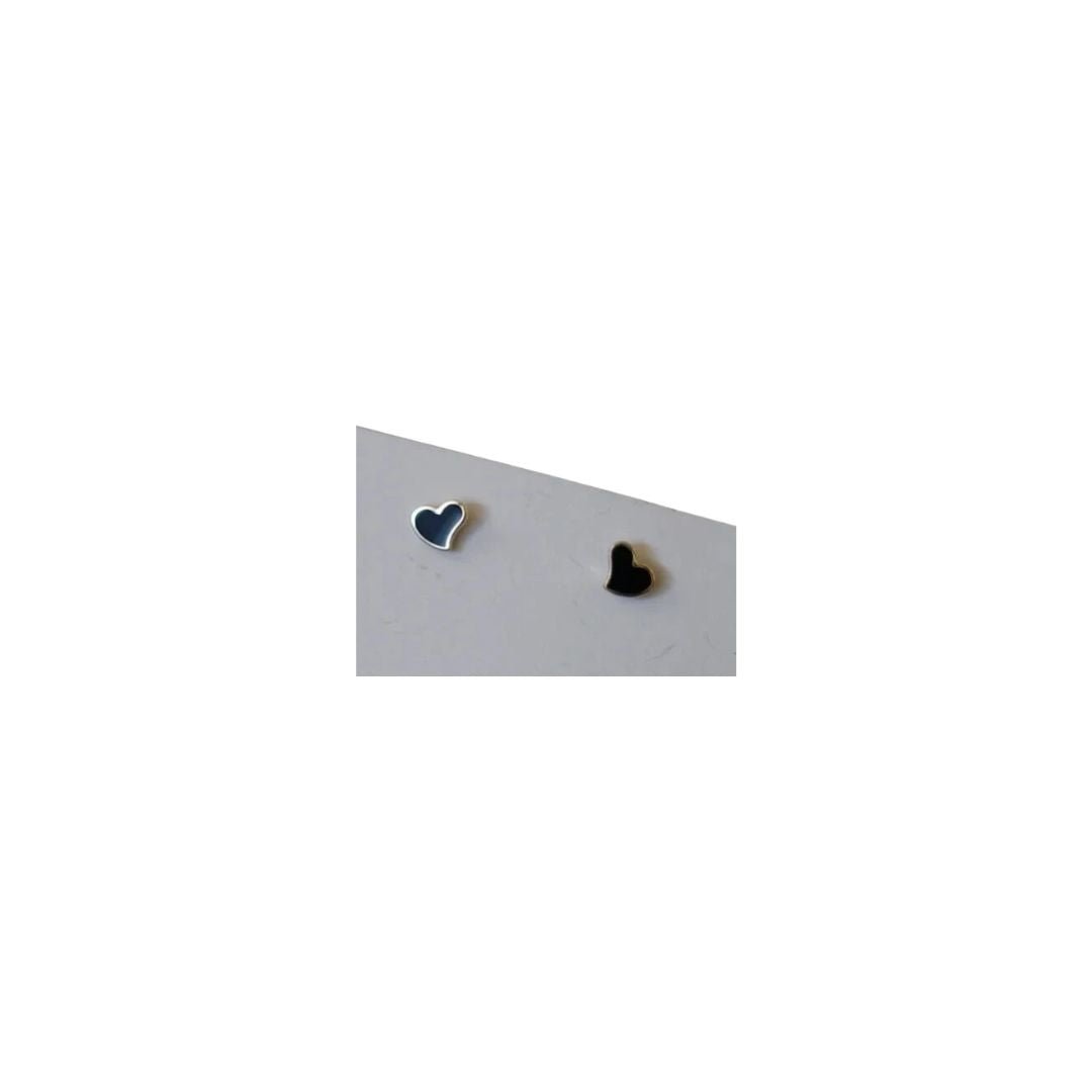 Mini Black Heart Studs - Fine - Kase Study