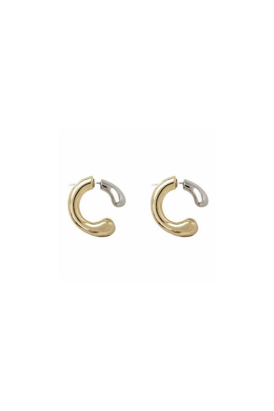 Christina C-Shaped Earrings - Two-Tone - Kase Study