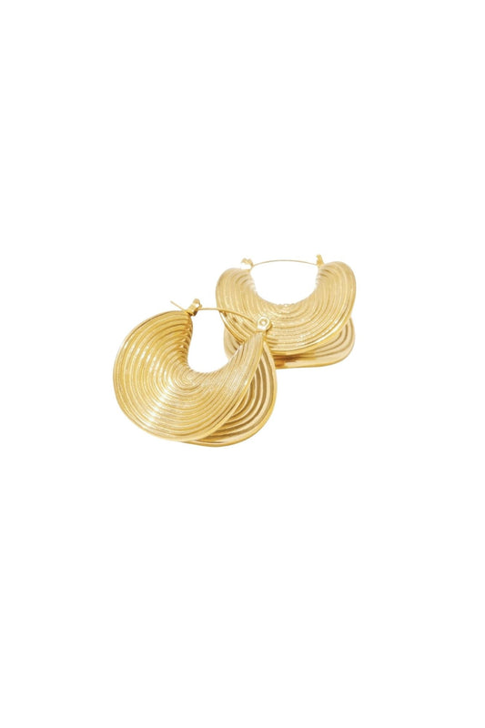 Kylie Wave Earrings - Gold - Kase Study