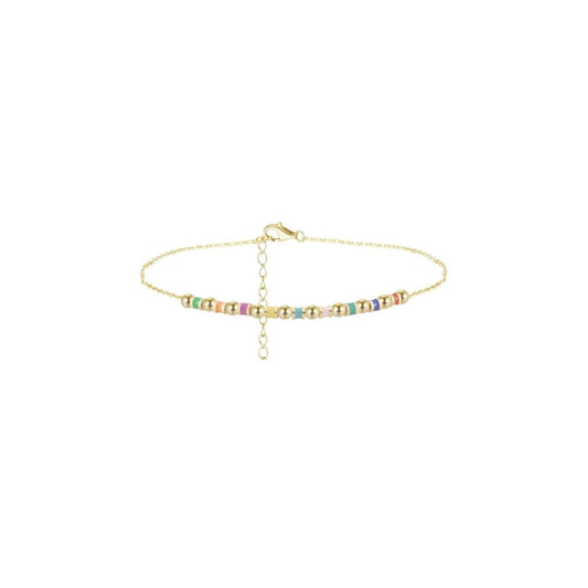 Lola Beaded Chain Anklet - Gold - Kase Study